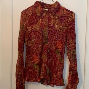 Coldwater Creek blouse with ruffled hem.